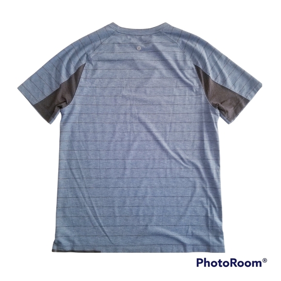 Lululemon Switchback Short Sleeve V-Lookout Stripe Heathered Hawk Blue - Picture 10 of 12